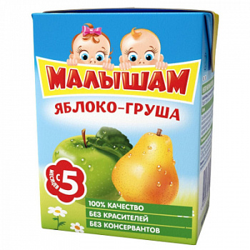 Сок Малышам Яблоко/Персик осветленный с 4 мес т/п 200мл