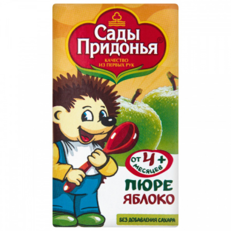 Пюре Сады Придонья Яблоко б/сах с 4мес т/п 125г