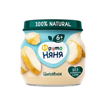 Пюре ФрутоНяня Цыпленок с 6мес ст/б 80г