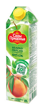 Сок Сады Придонья Яблоко/Персик с мякотью 1л