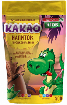 Какао-напиток порошкообразный SPAR Kids 500г д/пак