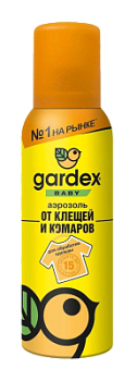Аэрозоль от клещей и комаров Gardex Baby 150мл