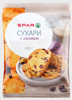 Сухари SPAR с изюмом 250г