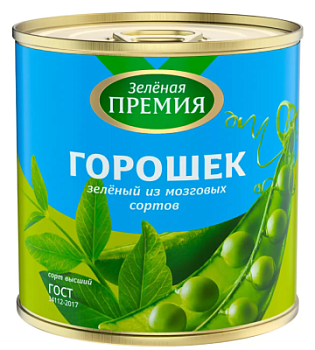 Горошек зеленый Зеленая премия 400г ж/б