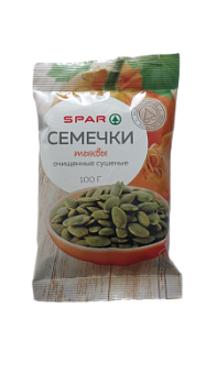 Семечки тыквенные очищенные SPAR сушеные 100г