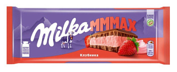 Шоколад Милка MMMAX молоч с начинкой клубника 253г