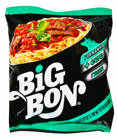 Лапша с говядиной и гуляшем БигБон 75г