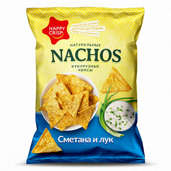 Чипсы кукурузные Хэппи Крисп Начос Сметана/Лук 75г