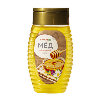 Мёд SPAR цветочный 250г с дозатором пл/б