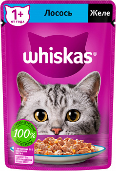 Корм влажный для кошек Вискас Лосось в желе 75г