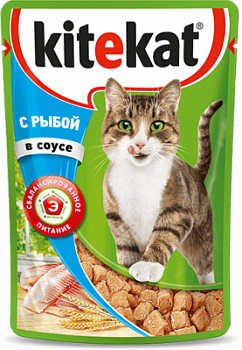 Корм влажный для кошек Китекат Рыба в соусе 85г