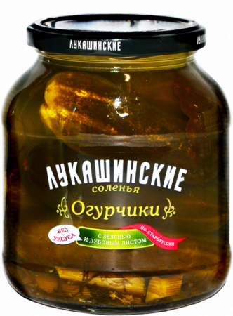 Огурчики соленые по-старорусски с дуб лист Лукашинские 670г