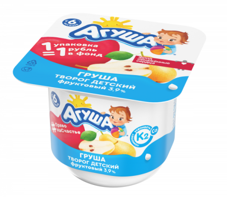 Творог Агуша Груша с 6 мес 3.9% 100г БЗМЖ