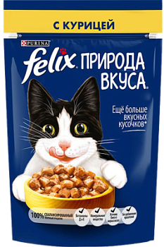 Корм влажный для кошек Феликс Природа Вкуса Курица 75г
