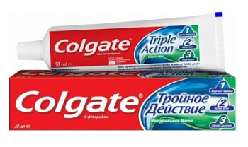Зубная паста Колгейт Тройное действие 50мл