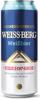 Пиво светлое б/а н/ф Вайс Берг Пшеничное 0,45л ж/б