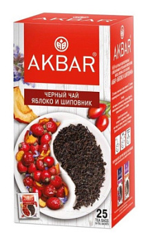 Чай Акбар черный Яблоко/Шиповник 25пак