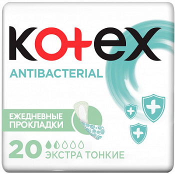 Прокладки ежед Котекс А20 Антибактериал Экстра тонкие