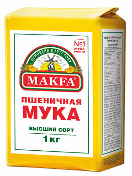 Мука пшеничная Макфа в/с 1кг