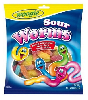 Мармелад жевательный Вуги Кислые червячки 250г