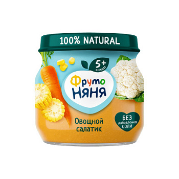 Пюре ФрутоНяня Овощной салатик с 5мес ст/б 80г