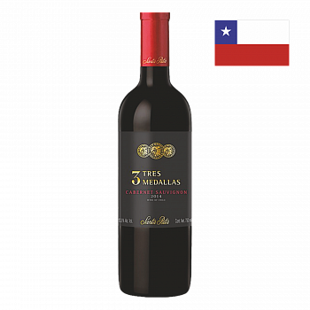 Вино Трес Медальяс Каберне Совиньон Валле Централ кр сух 0,75л 13%