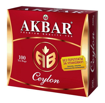 Чай Акбар Цейлон черный 100пак