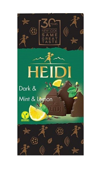 Шоколад Хайди темный Мята/Лимон 85% Какао 80г