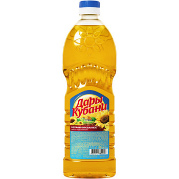 Масло подсолнечное Дары Кубани нерафинированное 0,65л