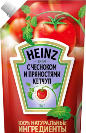Кетчуп Хайнц с Чесноком и Пряностями 320г д/п