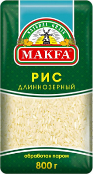 Рис длиннозерный пропаренный Макфа 800г