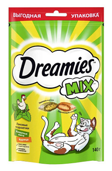 Лакомство для кошек Дримис Микс подушечки Курица/Кошачья мята 140г