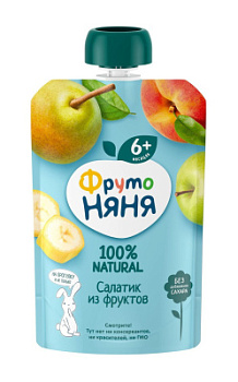 Пюре ФрутоНяня Фруктовый салатик с 6мес д/п 90г