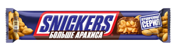 Батончик Сникерс шоколадный Больше арахиса 87г