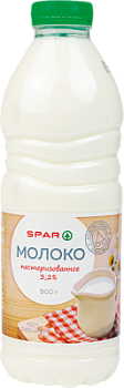 Молоко топленое SPAR 3,2% бутылка 900г БЗМЖ