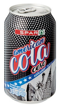Напиток газ SPAR American Cola Zero 0,33л ж/б