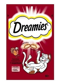 Лакомство для кошек Дримис подушечки с Индейкой 60г