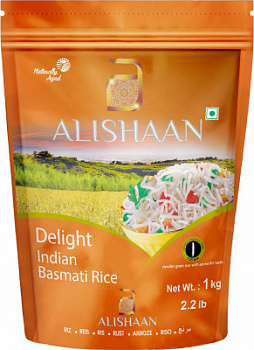 Рис Алишан Индийский Басмати длиннозёр пропарен 1 кг