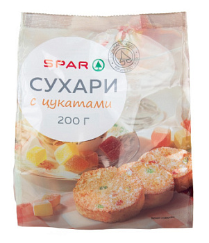 Сухари SPAR с цукатами 200г
