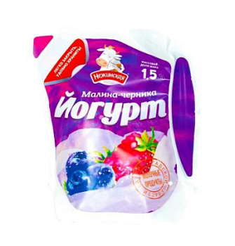 Йогурт питьевой Нежинская МФ Малина/Черника 1,5% кувшин 500г БЗМЖ