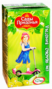 Сок Сады Придонья Яблоко/Виноград с 6 мес т/п 125мл