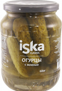 Огурцы маринованные Иска 670г ст/б