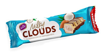 Батончик Милки Клаудс с кокосом и миндалем 23г