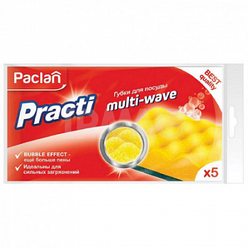 Губки для посуды Paclan PractI Multi-Wave 5шт