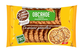 Печенье Хлебный Спас Овсяное Злаковое ассорти 500г