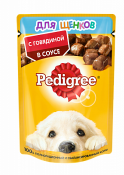 Корм влажный для щенков Педигри Говядина в соусе 85г