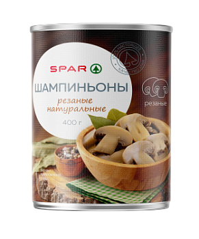 Шампиньоны консервированные SPAR резаные 400г