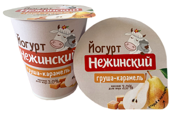 Йогурт Нежинская МФ Груша/Карамель 3% 290г БЗМЖ