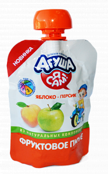 Пюре Агуша Яблоко/Персик с 5мес д/п 90г