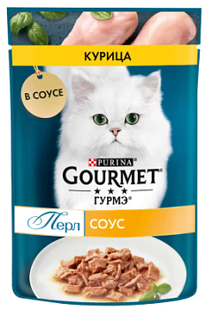 Корм влажный для кошек Гурмэ Перл Курица в соусе 75г